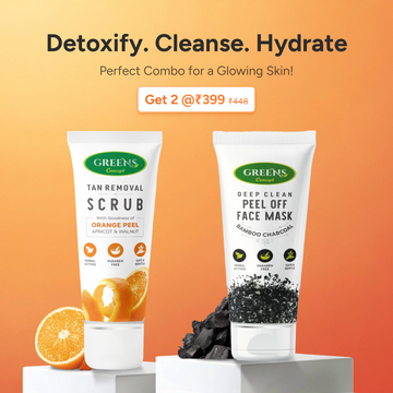 Greens Charcoal Peel Off Face Mask + Tan Removal Scrub (240 ml)