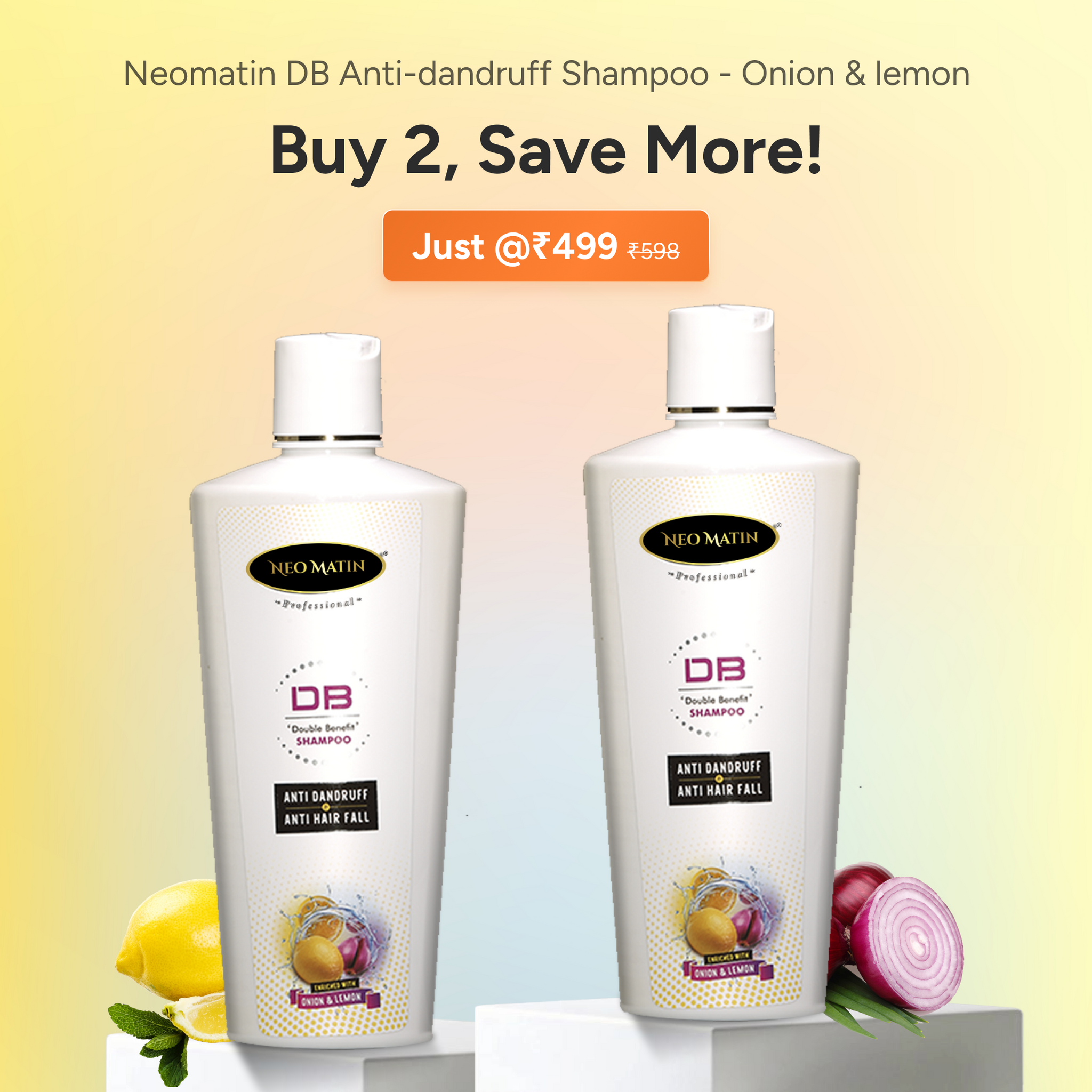Neomatin DB Anti Dandruff Shampoo 250ml (Pack of 2)